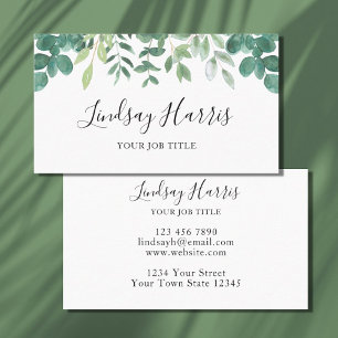 Watercolor Greenery Business Card