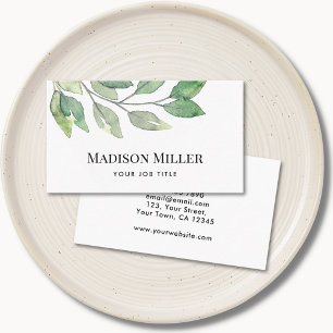 Watercolor Greenery Business Card
