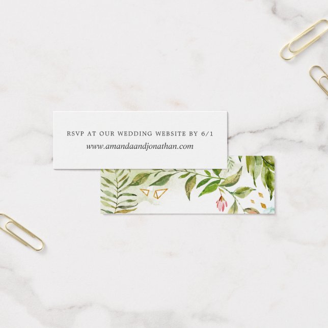 Watercolor Greenery Crystal Reply at Website RSVP (Office)