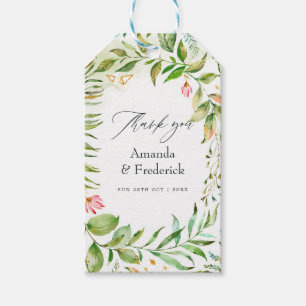 Watercolor Greenery Crystal Wedding Gift Tags