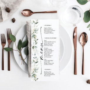 Watercolor Greenery Double Sided Wedding Menu