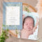 Watercolor Greenery Dusty Blue Boy Baptism Photo