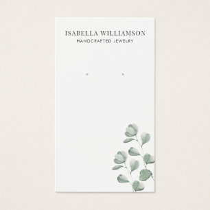Watercolor Greenery Earring Jewellery Display Card