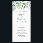 Watercolor Greenery Elegant Wedding Programs Programme<br><div class="desc">Watercolor green leaves elegant wedding programs</div>