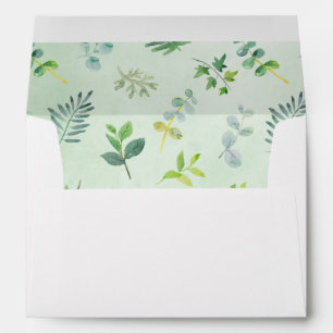 Watercolor Greenery Envelopes
