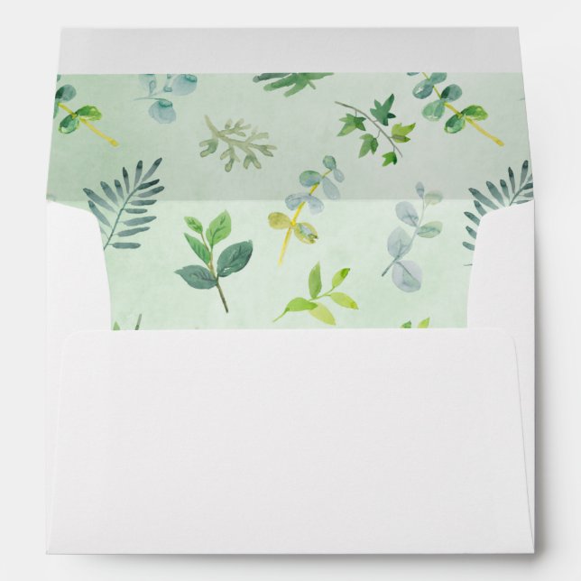 Watercolor Greenery Envelopes (Back (Bottom))
