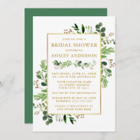 Watercolor Greenery Eucalyptus Bridal Shower Gold