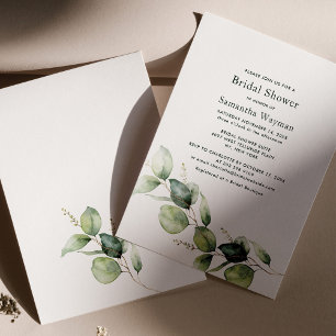 Watercolor Greenery Eucalyptus Bridal Shower Invitation