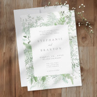 Watercolor Greenery Fern Rustic Wedding
