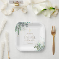 watercolor greenery | First Communion