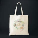Watercolor Greenery Floral Bridesmaid Favour Tote Bag<br><div class="desc">Featuring a delicate watercolour country garden roses greenery garland,  this chic botanical tote bag is an elegant addition at your wedding event. Ideal for bridesmaids,  usher,  mother or father of the bride or groom or anyone else who is key to your special day. Designed by Thisisnotme©</div>