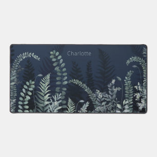 Watercolor Greenery Floral Personalised Name Desk Mat