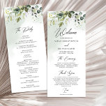 Watercolor Greenery foliage boho wedding Programme<br><div class="desc">Watercolor Greenery foliage boho wedding program personalised,  Blush Roses ©</div>