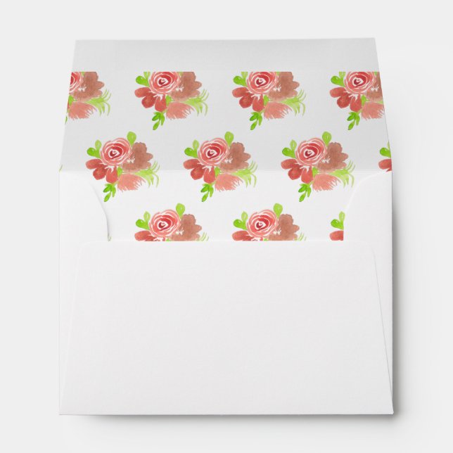 Watercolor Greenery Garden Hand Painted Envelope (Back (Bottom))
