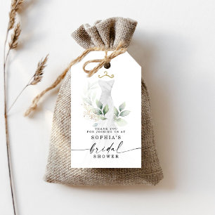 Watercolor Greenery Gold Bridal Shower Favour Gift Tags