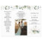Watercolor Greenery Gold Trifold Wedding Program
