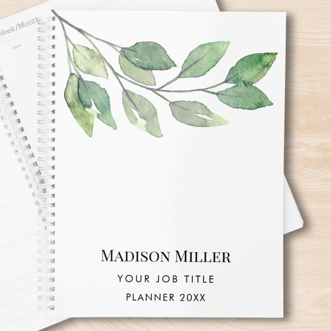 Watercolor Greenery Job Title Planner (Creator Uploaded)