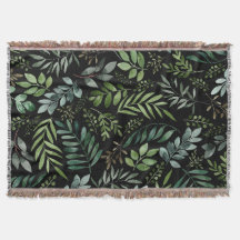 Watercolor greenery leaves  