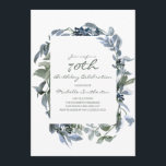 Watercolor Greenery Leaves Women's 70th Birthday Invitation<br><div class="desc">Boho-style green watercolor leaves/greenery on white women's 70th birthday party invitation.  Text is completely customisable,  so this card can be changed for any age.</div>