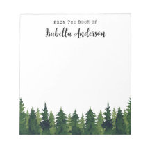Watercolor Greenery Pine Trees Personalised 