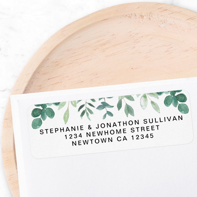 Watercolor Greenery Return Address (Creator Uploaded)