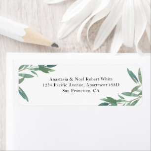 Watercolor Greenery Return Address Labels
