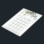 Watercolor Greenery Sage Green Bridal Shower Bingo Notepad<br><div class="desc">Modern Elegant Watercolor Botanical Greenery Bridal Shower Bingo Sheets Notepad includes eucalyptus leaves,  green botanical foliage,  dusty blue leaves and other beautiful botanical greenery. Trendy Calligraphy Script. Sage Green.</div>