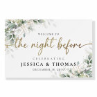 Watercolor Greenery the night before foam board