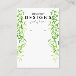 Watercolor Greenery Trendy Earring Display Card
