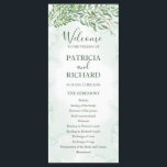 Watercolor Greenery Wedding Ceremony Program Programme<br><div class="desc">Watercolor Greenery Wedding Ceremony Program</div>
