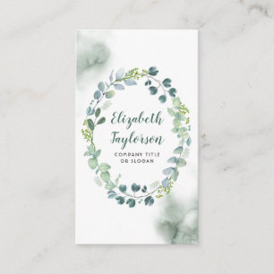 Watercolor Greenery Wedding Elegant and Creative Business Card