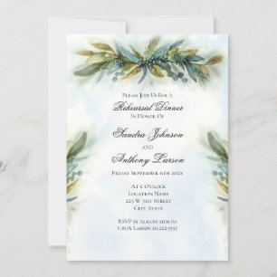 Watercolor Greenery Wedding Invitation