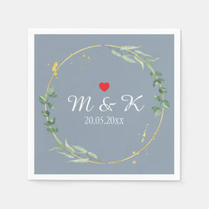 Watercolor Greenery Wedding Napkin