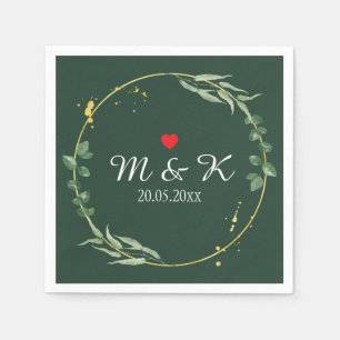 Watercolor Greenery Wedding Napkin