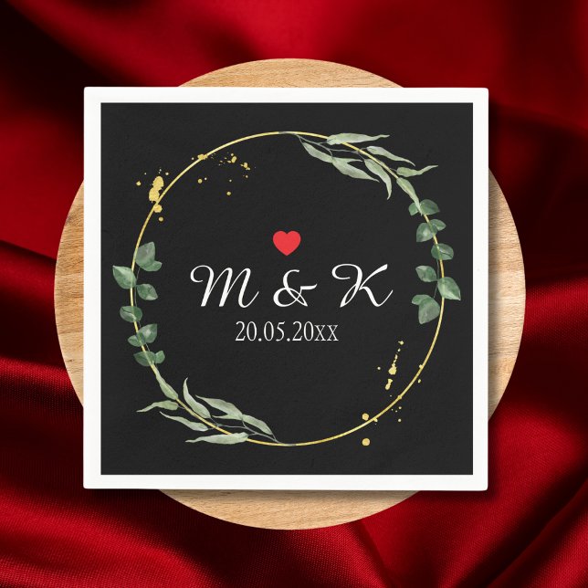 Watercolor Greenery Wedding  Napkin (Watercolor Greenery Wedding Napkins)