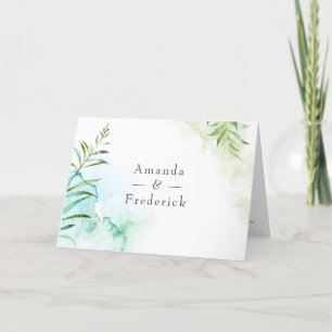 Watercolor Greenery Wedding Programme