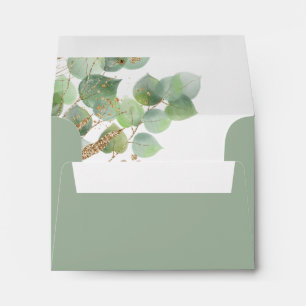 Watercolor Greenery Wedding Return Address Envelope