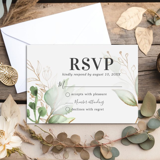 Watercolor Greenery Wedding RSVP (Creator Uploaded)