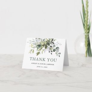 Watercolor Greenery Wedding Sage Green Thank You