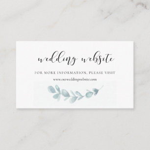 Watercolor greenery wedding website card