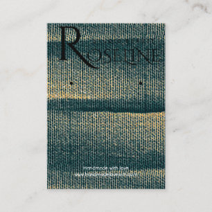 watercolor greenish blue gold Logo Earring Display Business Card