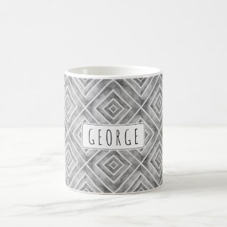 Watercolor grey geometric pattern coffee mug