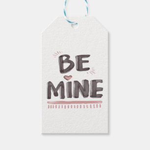 Watercolor Grey & Pink Love Be Mine Gift Tags