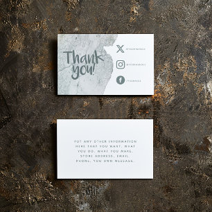 Watercolor grey wash thank you Social Links Enclosure Card
