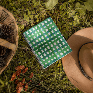 Watercolor grid – green notebook