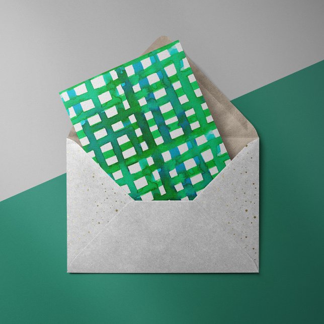 Watercolor grid – green postcard (Creator Uploaded)