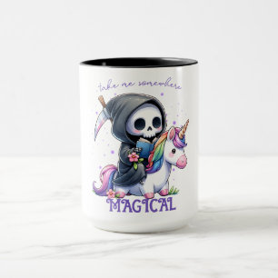 Watercolor Grim Reaper Book Lover Mug