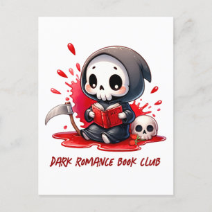 Watercolor Grim Reaper Book Lover  Postcard