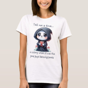 Watercolor Grim Reaper Book Lover  T-Shirt