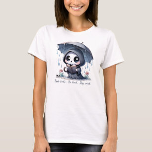 Watercolor Grim Reaper Book Lover  T-Shirt